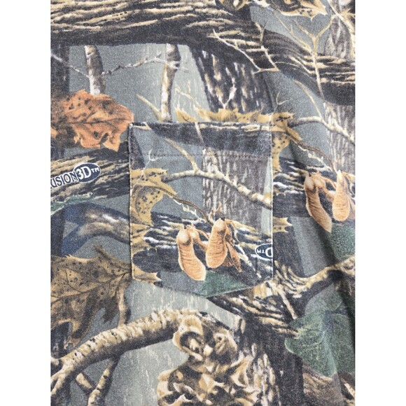 VTG Y2K Cabela's Seclusion 3D Camouflage Long Sleeve T-Shirt 2XL Pocket Hunting - Picture 5 of 8